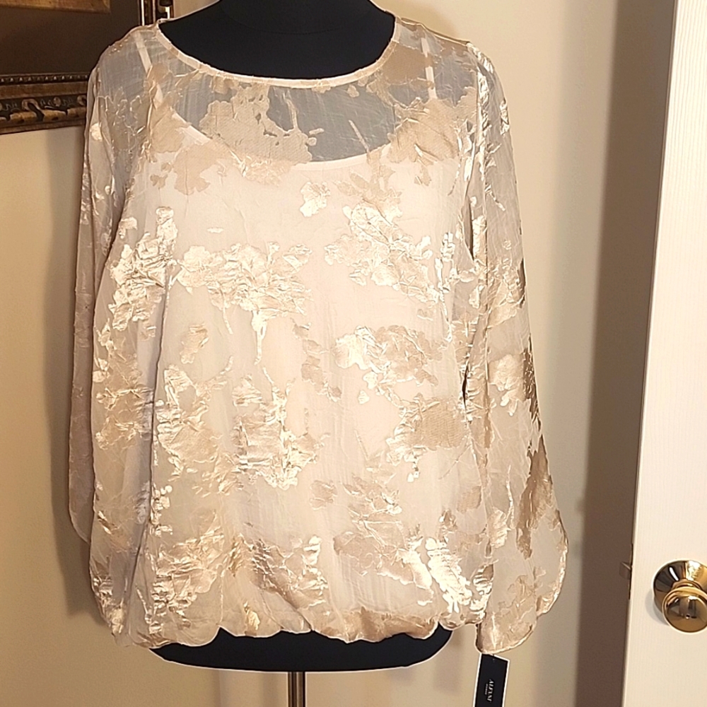 Alfani Layered Burnout Blouse